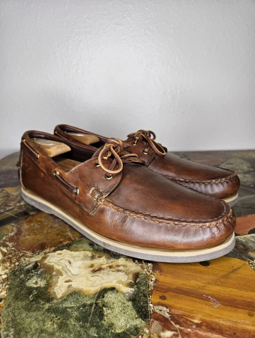 ALLEN EDMONDS FORCE 10 PORT WASHINGTON BOAT SHOES MEN'S SIZE 12 D